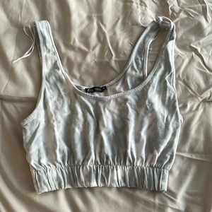 Zara blue and white tye dye crop top